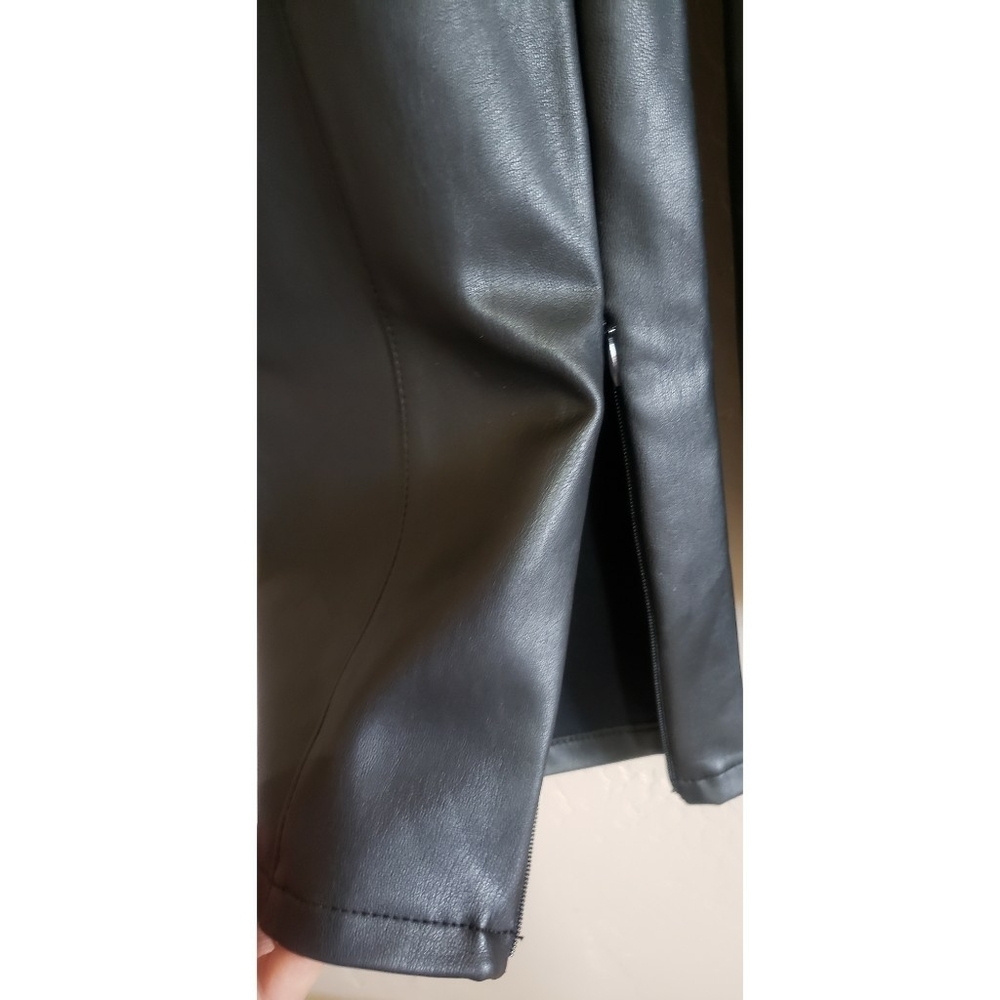 Anthropologie PILCRO Pants 26P Glasgow Black Vegan Leather Zippered Skinny Hem - Picture 11 of 15